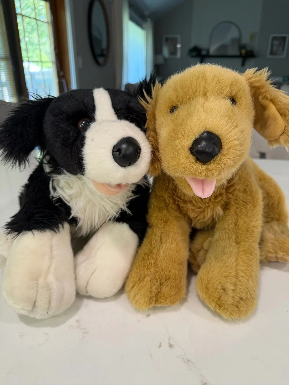 Build-A-Bear Plush Puppy Pair - Golden Retriever and Border Collie - vintage